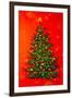 Christmas Tree on Red-Valery Rybakow-Framed Art Print