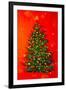 Christmas Tree on Red-Valery Rybakow-Framed Art Print