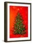 Christmas Tree on Red-Valery Rybakow-Framed Art Print