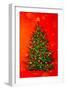 Christmas Tree on Red-Valery Rybakow-Framed Art Print