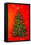 Christmas Tree on Red-Valery Rybakow-Framed Stretched Canvas