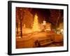 Christmas Tree on Snowy Night in Pioneer Courthouse Square, Portland, Oregon, USA-Janis Miglavs-Framed Photographic Print