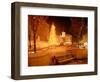 Christmas Tree on Snowy Night in Pioneer Courthouse Square, Portland, Oregon, USA-Janis Miglavs-Framed Photographic Print