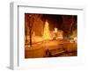 Christmas Tree on Snowy Night in Pioneer Courthouse Square, Portland, Oregon, USA-Janis Miglavs-Framed Photographic Print