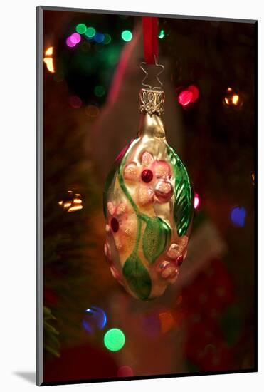 Christmas tree ornaments. Vintage glass decoration.-Savanah Stewart-Mounted Photographic Print