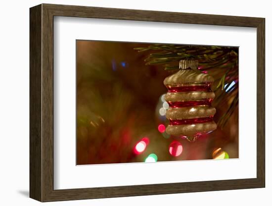 Christmas tree ornaments. Vintage glass ornament.-Savanah Stewart-Framed Photographic Print