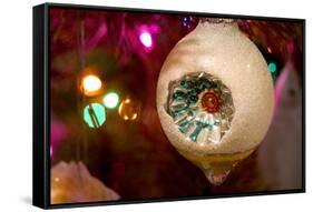 Christmas tree ornaments. Vintage glass ornament.-Savanah Stewart-Framed Stretched Canvas