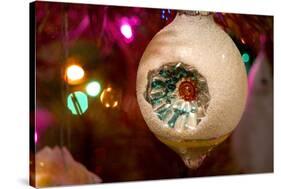 Christmas tree ornaments. Vintage glass ornament.-Savanah Stewart-Stretched Canvas