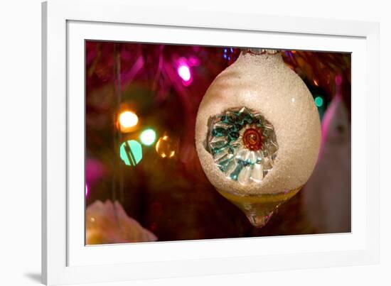 Christmas tree ornaments. Vintage glass ornament.-Savanah Stewart-Framed Photographic Print