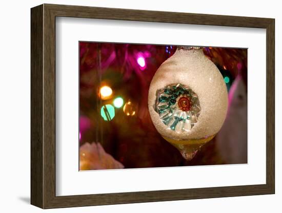 Christmas tree ornaments. Vintage glass ornament.-Savanah Stewart-Framed Photographic Print