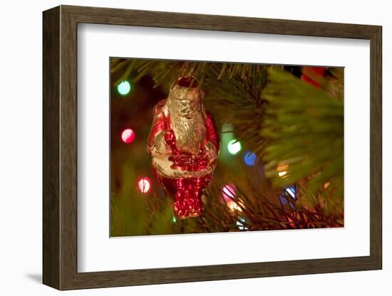 Christmas tree ornaments. Vintage Santa.-Savanah Stewart-Framed Photographic Print
