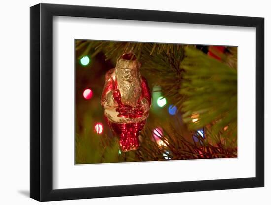 Christmas tree ornaments. Vintage Santa.-Savanah Stewart-Framed Photographic Print