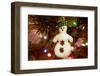 Christmas tree ornaments. Vintage snowman.-Savanah Stewart-Framed Photographic Print