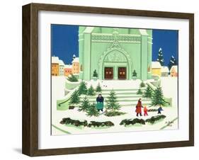 Christmas Tree Selling, 1988-Magdolna Ban-Framed Giclee Print