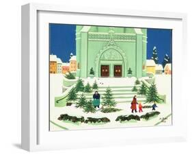 Christmas Tree Selling, 1988-Magdolna Ban-Framed Giclee Print