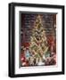 CHRISTMAS TREE WITH DECORATIONS GARLAND LIGHTS TOYS AND PRESENTS UNDER TREE-Panoramic Images-Framed Photographic Print