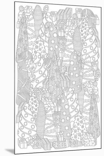 Christmas Trees & Gifts Design Coloring Art-null-Mounted Coloring Poster