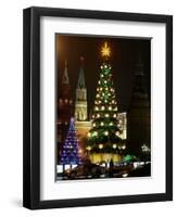 Christmas Trees Rise Just Outside the Moscow Kremlin-null-Framed Premium Photographic Print