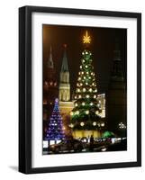 Christmas Trees Rise Just Outside the Moscow Kremlin-null-Framed Photographic Print