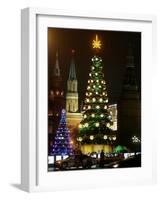Christmas Trees Rise Just Outside the Moscow Kremlin-null-Framed Photographic Print