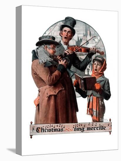 "Christmas Trio" or "Sing Merrille", December 8,1923-Norman Rockwell-Stretched Canvas
