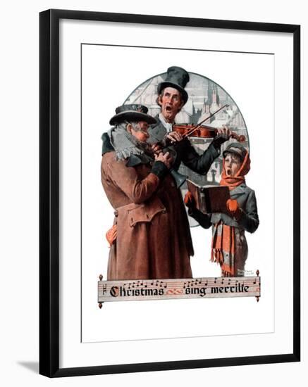 "Christmas Trio" or "Sing Merrille", December 8,1923-Norman Rockwell-Framed Giclee Print