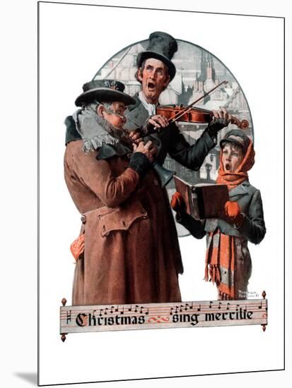 "Christmas Trio" or "Sing Merrille", December 8,1923-Norman Rockwell-Mounted Giclee Print