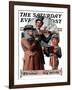 "Christmas Trio" or "Sing Merrille" Saturday Evening Post Cover, December 8,1923-Norman Rockwell-Framed Giclee Print