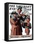 "Christmas Trio" or "Sing Merrille" Saturday Evening Post Cover, December 8,1923-Norman Rockwell-Framed Stretched Canvas
