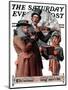 "Christmas Trio" or "Sing Merrille" Saturday Evening Post Cover, December 8,1923-Norman Rockwell-Mounted Giclee Print
