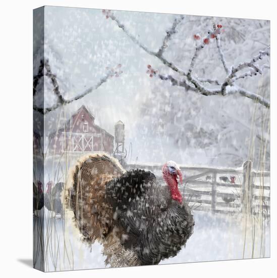 Christmas turkey-Clare Davis London-Stretched Canvas