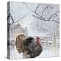 Christmas turkey-Clare Davis London-Stretched Canvas