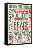 Christmas Typography-Lantern Press-Framed Stretched Canvas