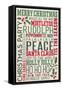 Christmas Typography-Lantern Press-Framed Stretched Canvas