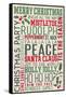 Christmas Typography-Lantern Press-Framed Stretched Canvas