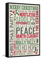 Christmas Typography-Lantern Press-Framed Stretched Canvas