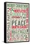 Christmas Typography-Lantern Press-Framed Stretched Canvas