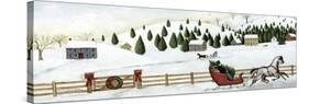 Christmas Valley Sleigh-David Carter Brown-Stretched Canvas