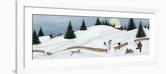 Christmas Valley Snowman-David Carter Brown-Framed Premium Giclee Print