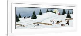 Christmas Valley Snowman-David Carter Brown-Framed Premium Giclee Print