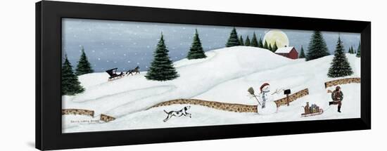 Christmas Valley Snowman-David Carter Brown-Framed Art Print
