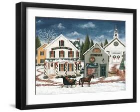 Christmas Village I Dark Crop-David Carter Brown-Framed Art Print