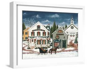 Christmas Village I Dark Crop-David Carter Brown-Framed Art Print