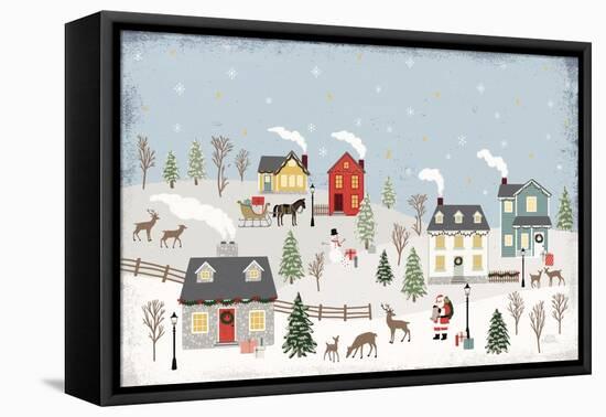 Christmas Village II Day-Laura Marshall-Framed Stretched Canvas