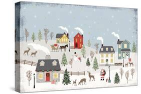 Christmas Village II Day-Laura Marshall-Stretched Canvas