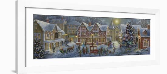 Christmas Village Panoramic-Nicky Boehme-Framed Giclee Print