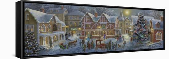 Christmas Village Panoramic-Nicky Boehme-Framed Stretched Canvas