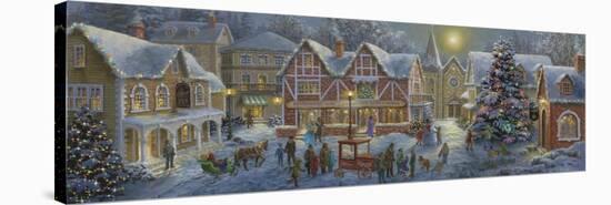 Christmas Village Panoramic-Nicky Boehme-Stretched Canvas