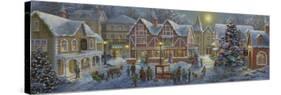 Christmas Village Panoramic-Nicky Boehme-Stretched Canvas