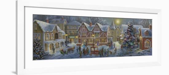 Christmas Village Panoramic-Nicky Boehme-Framed Giclee Print